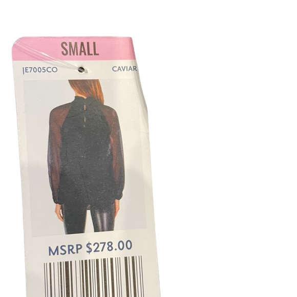 NWT Joie Black Smocked Neck Top - Picture 13 of 13